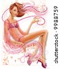 stock photo : illustration of the glamour girl with big Virgo sign.