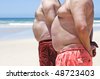 fatman on beach