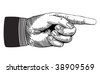 Vintage Pointing Finger Icon