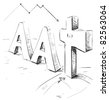stock vector : Financial rating decrease cartoon vector illustration